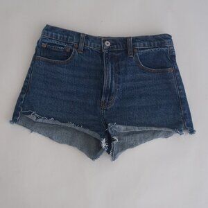 Abercrombie & Fitch Blue Dark Wash Mom Shorts High Rise Denim Shorts 28/6